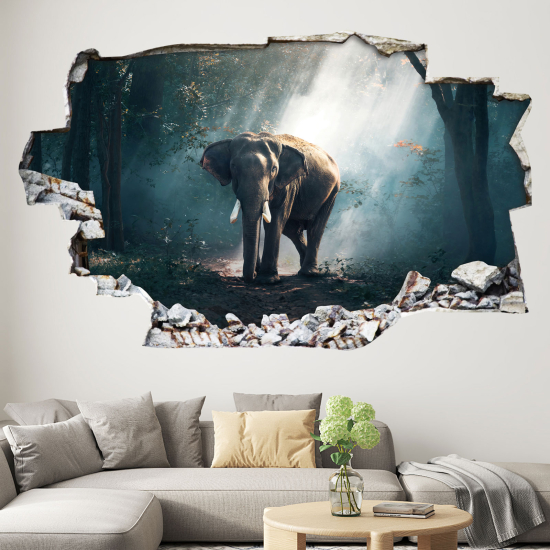 Adesivo murale effetto 3D - Elefante