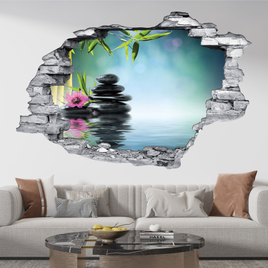 Adesivo murale effetto 3D - Fiore di bambù