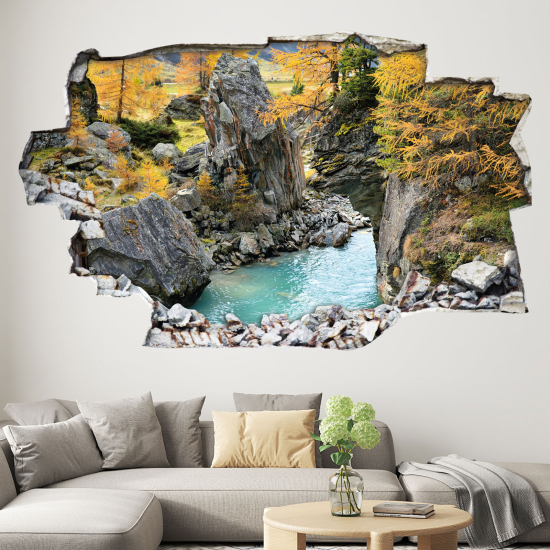 Adesivo murale effetto 3D - Fiume