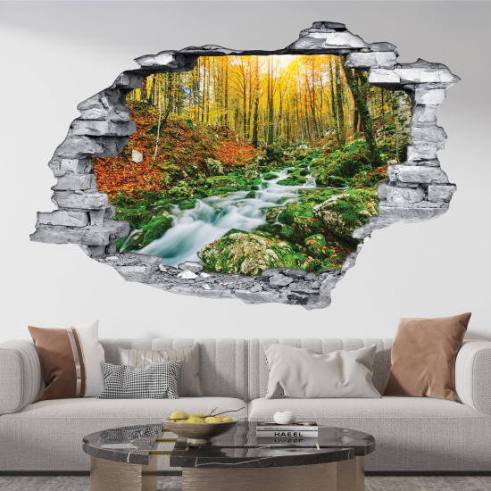 Adesivo murale effetto 3D - Fiume