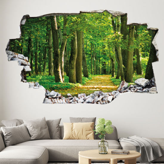 Adesivo murale effetto 3D - Foresta