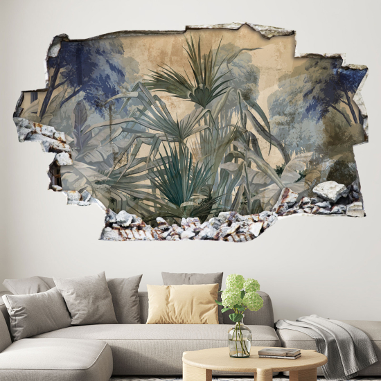 Adesivo murale effetto 3D - Foresta Tropicale