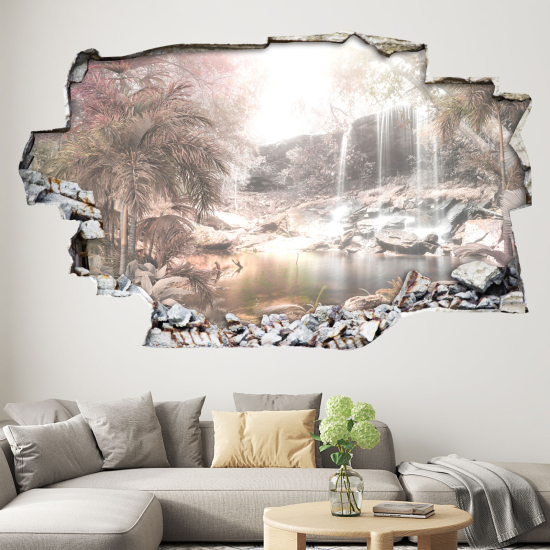 Adesivo murale effetto 3D - Foresta Tropicale