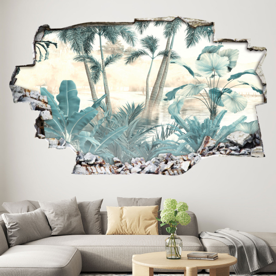 Adesivo murale effetto 3D - Foresta Tropicale