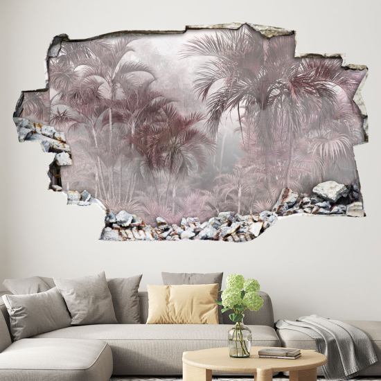 Adesivo murale effetto 3D - Foresta Tropicale