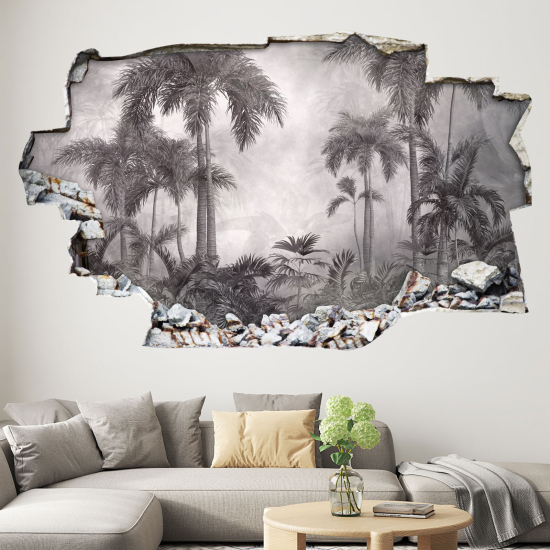 Adesivo murale effetto 3D - Foresta Tropicale