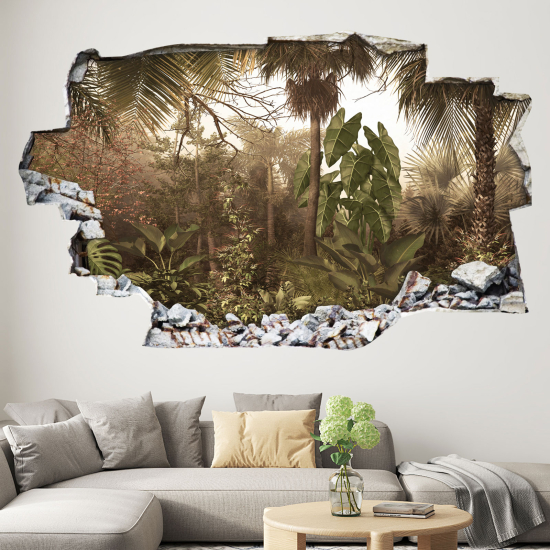 Adesivo murale effetto 3D - Foresta Tropicale