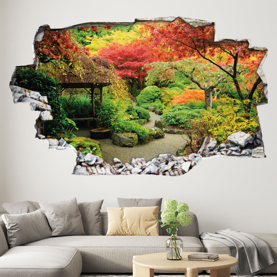 Adesivo murale effetto 3D - Giardino Giapponese