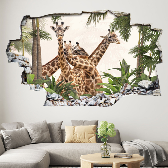 Adesivo murale effetto 3D - Giraffa
