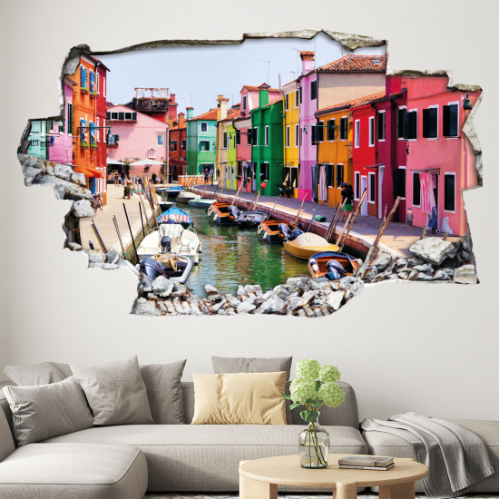Adesivo murale effetto 3D - Isola di Burano