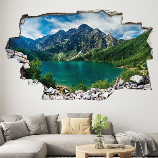 Adesivo murale effetto 3D - Lago di Montagna