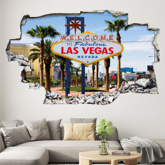 Adesivo murale effetto 3D - Las Vegas