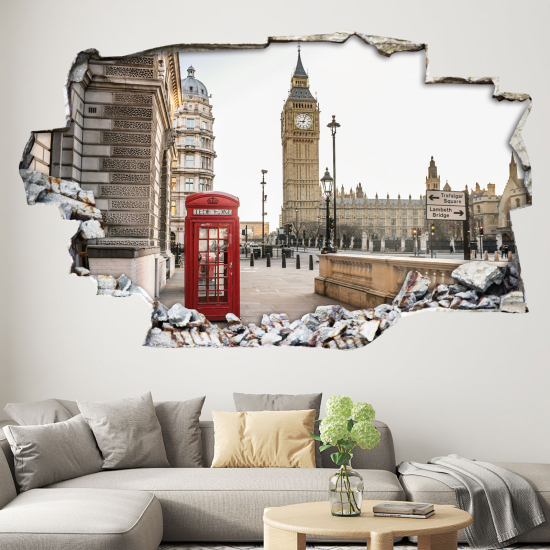 Adesivo murale effetto 3D - Londra