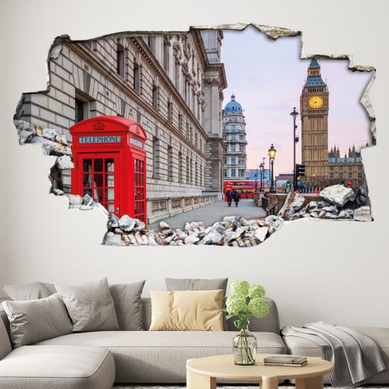 Adesivo murale effetto 3D - Londra