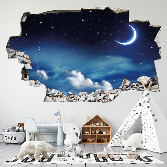 Adesivo murale effetto 3D - Luna