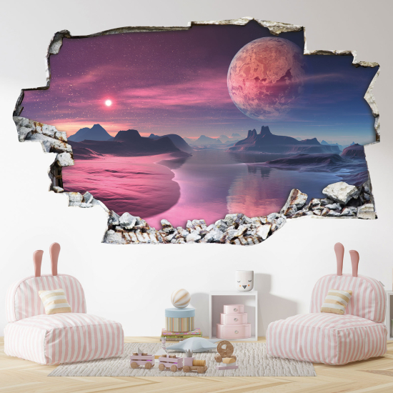 Adesivo murale effetto 3D - Luna