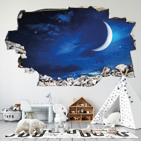 Adesivo murale effetto 3D - Luna