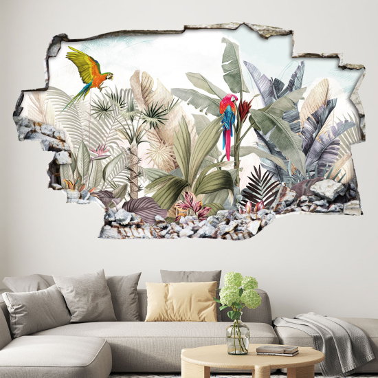 Adesivo murale effetto 3D - Motivo Tropical