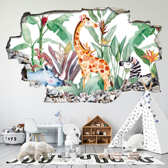 Adesivo murale effetto 3D - Motivo Tropical