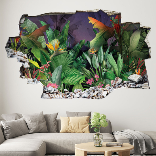 Adesivo murale effetto 3D - Motivo Tropical