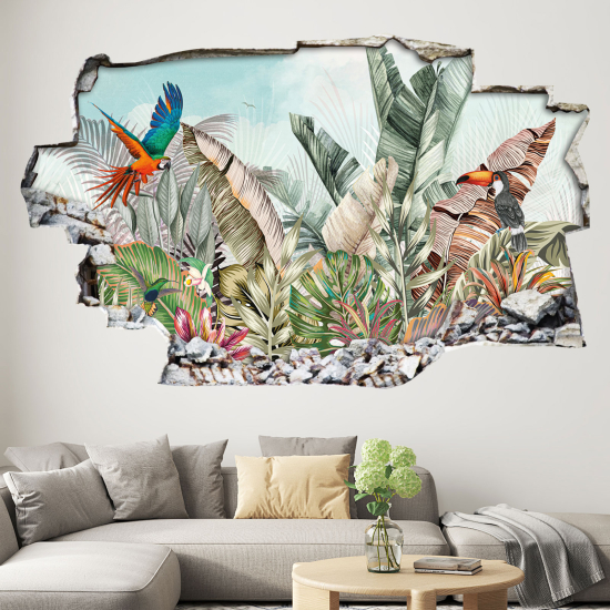 Adesivo murale effetto 3D - Motivo Tropical