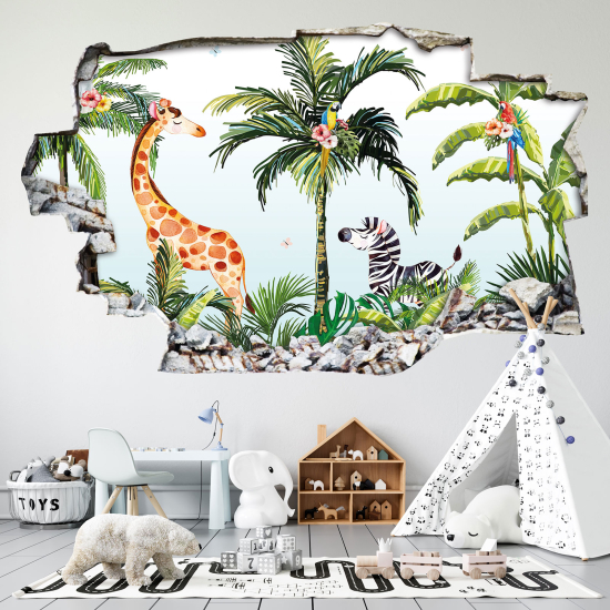 Adesivo murale effetto 3D - Motivo Tropical