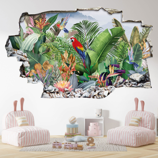 Adesivo murale effetto 3D - Motivo Tropical