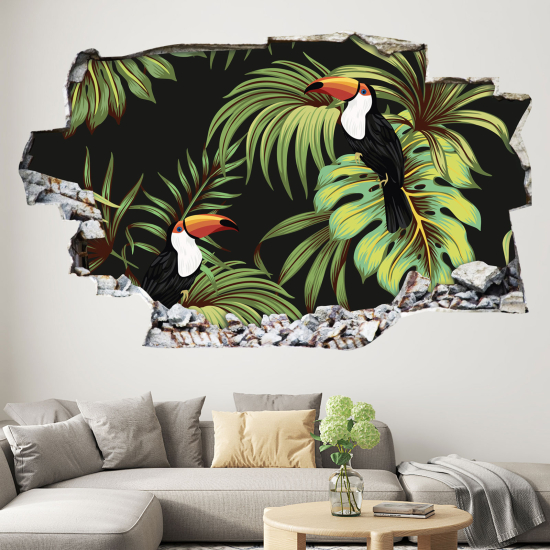 Adesivo murale effetto 3D - Motivo Tropical