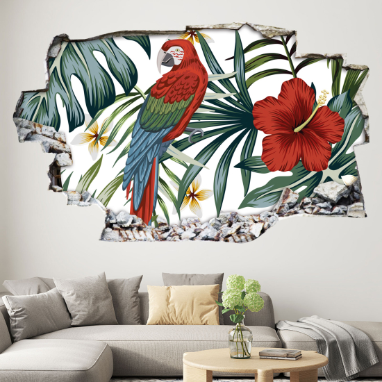 Adesivo murale effetto 3D - Motivo Tropical
