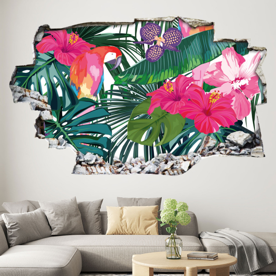 Adesivo murale effetto 3D - Motivo Tropical