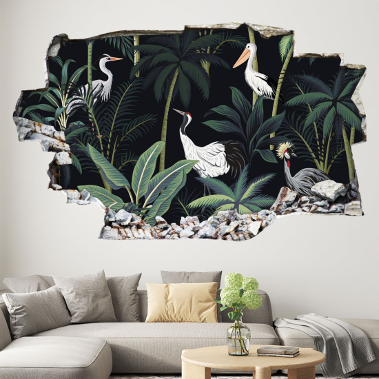 Adesivo murale effetto 3D - Motivo Tropical