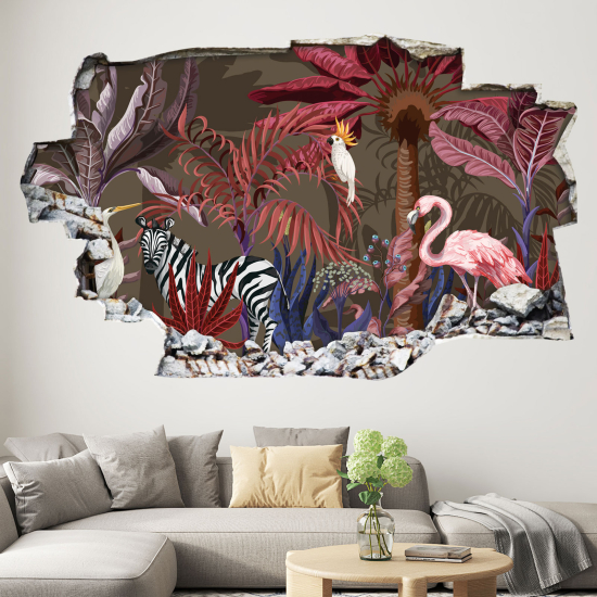 Adesivo murale effetto 3D - Motivo Tropical