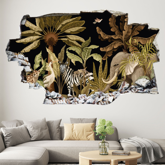 Adesivo murale effetto 3D - Motivo Tropical