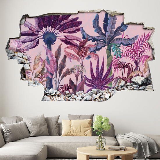 Adesivo murale effetto 3D - Motivo Tropical