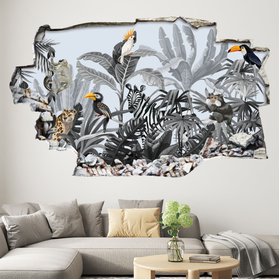 Adesivo murale effetto 3D - Motivo Tropical