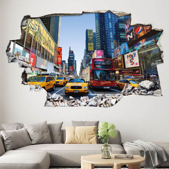 Adesivo murale effetto 3D - New York