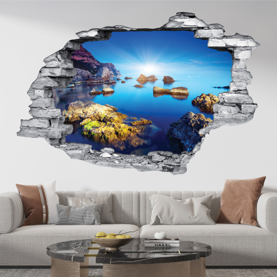 Adesivo murale effetto 3D - Paesaggio mare