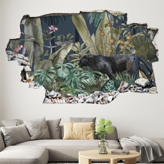Adesivo murale effetto 3D - Pantera Nera