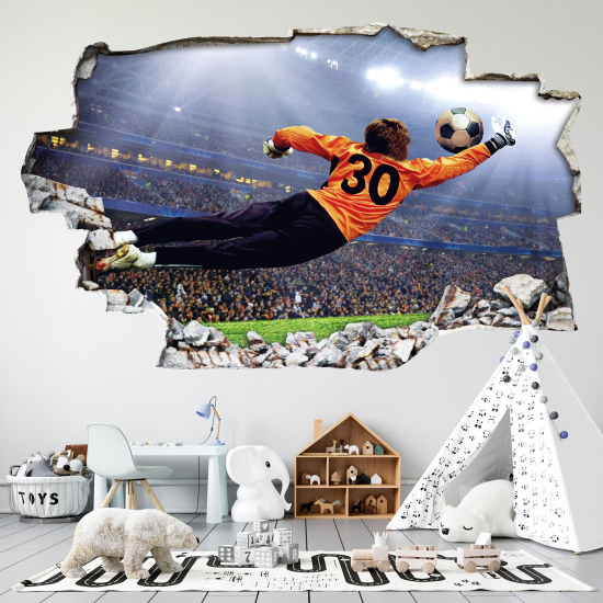 Adesivo murale effetto 3D - Portiere di Calcio