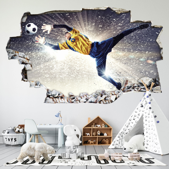 Adesivo murale effetto 3D - Portiere di Calcio