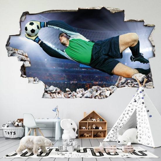 Adesivo murale effetto 3D - Portiere di Calcio
