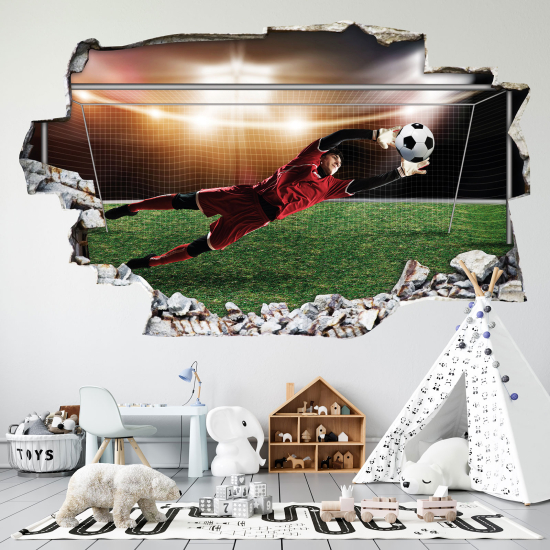 Adesivo murale effetto 3D - Portiere di Calcio