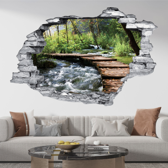 Adesivo murale effetto 3D - Sentiero Foresta