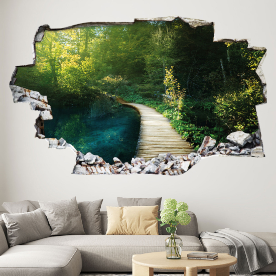 Adesivo murale effetto 3D - Sentiero nella Foresta