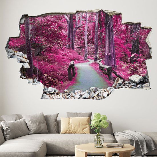 Adesivo murale effetto 3D - Sentiero nella Foresta