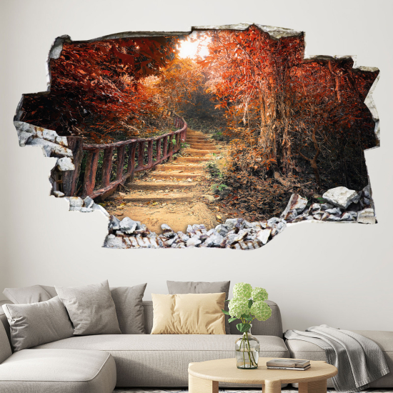 Adesivo murale effetto 3D - Sentiero nella Foresta