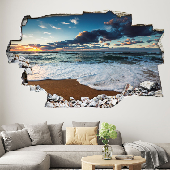 Adesivo murale effetto 3D - Spiaggia