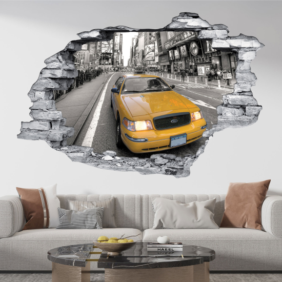 Adesivo murale effetto 3D - Taxi New York