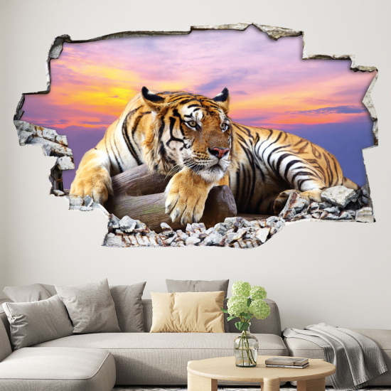 Adesivo murale effetto 3D - Tigre