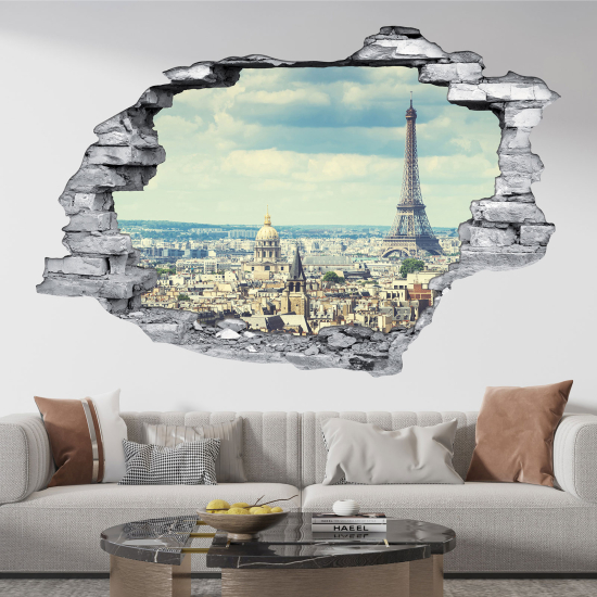 Adesivo murale effetto 3D - Torre Eiffel